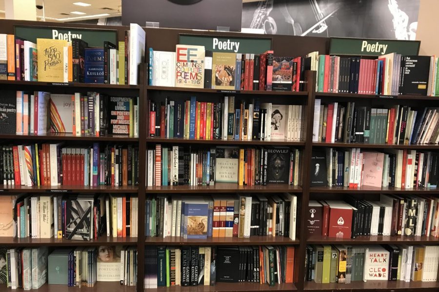 The poetry section at Barnes and Noble.