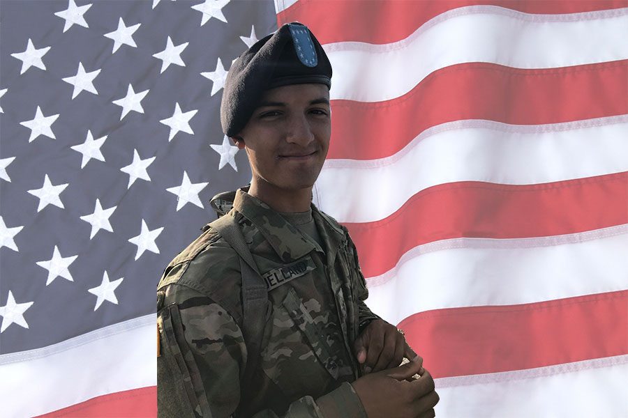 Tyler Bjelland, US National Guard soilder, smiling after completing basic training.