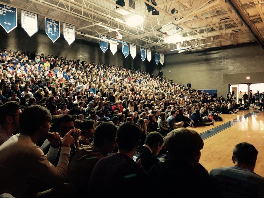 The students and staff at Sartell High School, gather to enjoy the 2019 talent show.