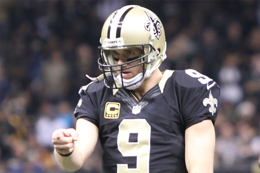 Drew Brees is the quarterback for the New Orleans Saints. 