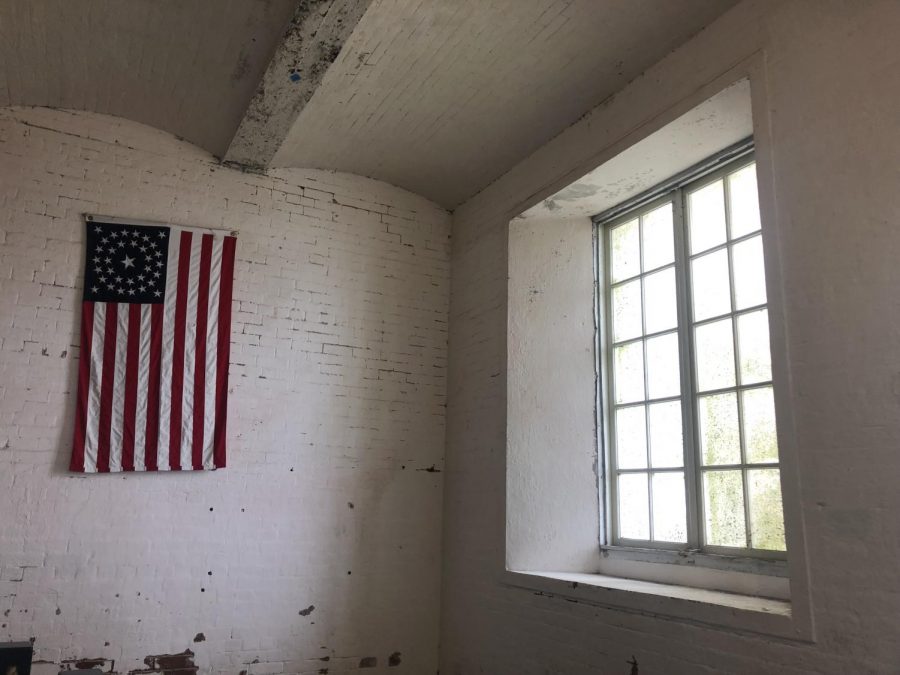 American Flag hanging in the Marshals office; predictably the least visited by inmates.