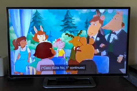 A photo from the Arthur episode featuring the same-sex wedding