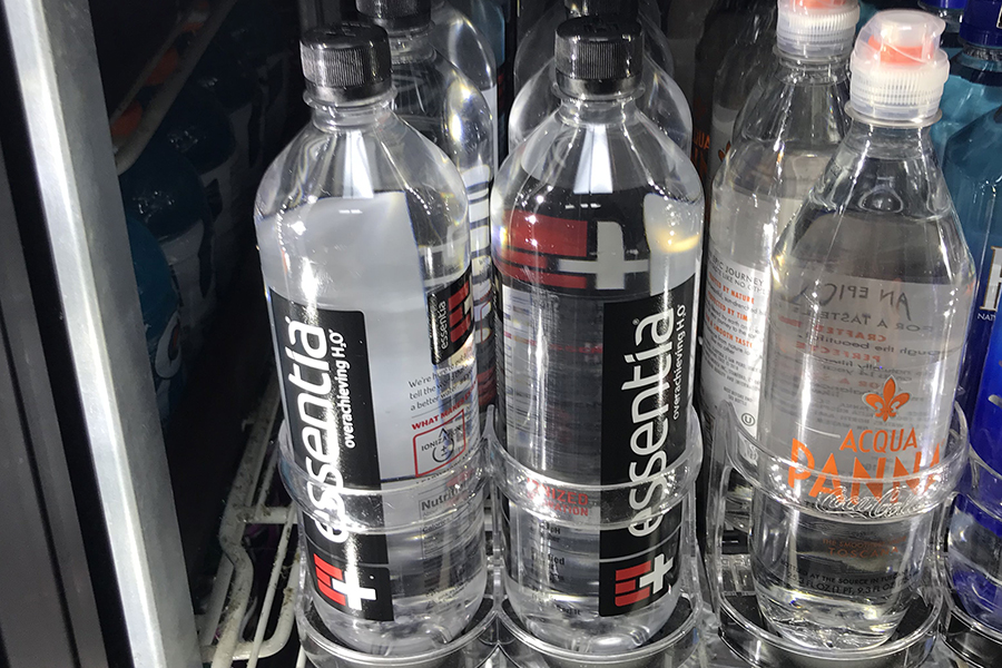 Essentia water is sold at Holiday at 2 for $4. It is one of the only unflavored ionized waters that holiday carries