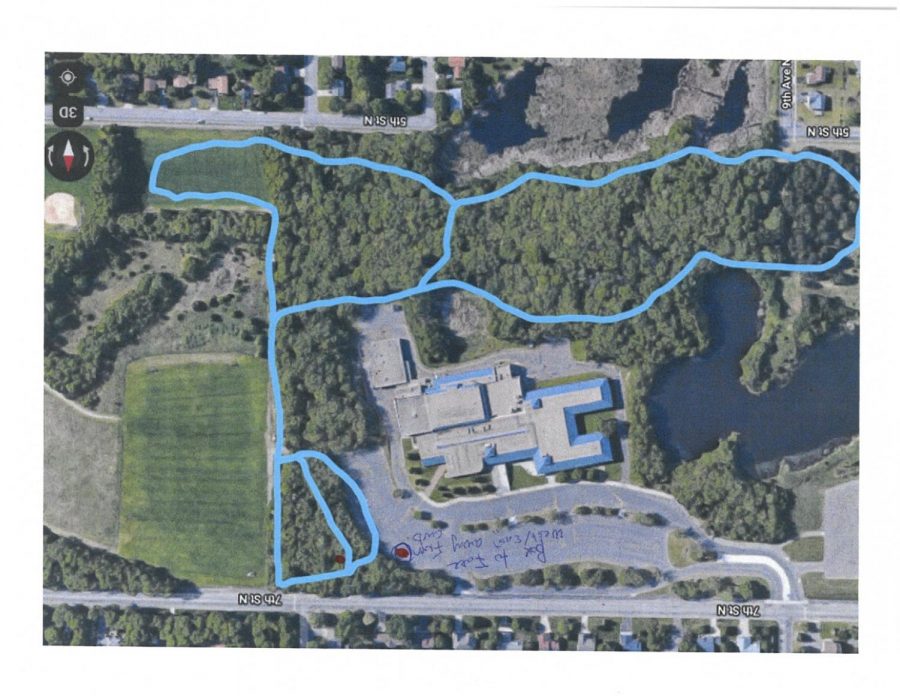 A map of the new 5k Sartell Nordic Ski trail to help bring the team to another successful season. 