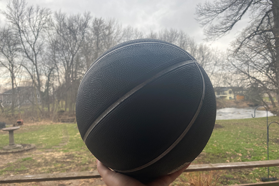 I forgot to take pictures of me and my siblings when we were at the park so heres the basketball we played with.