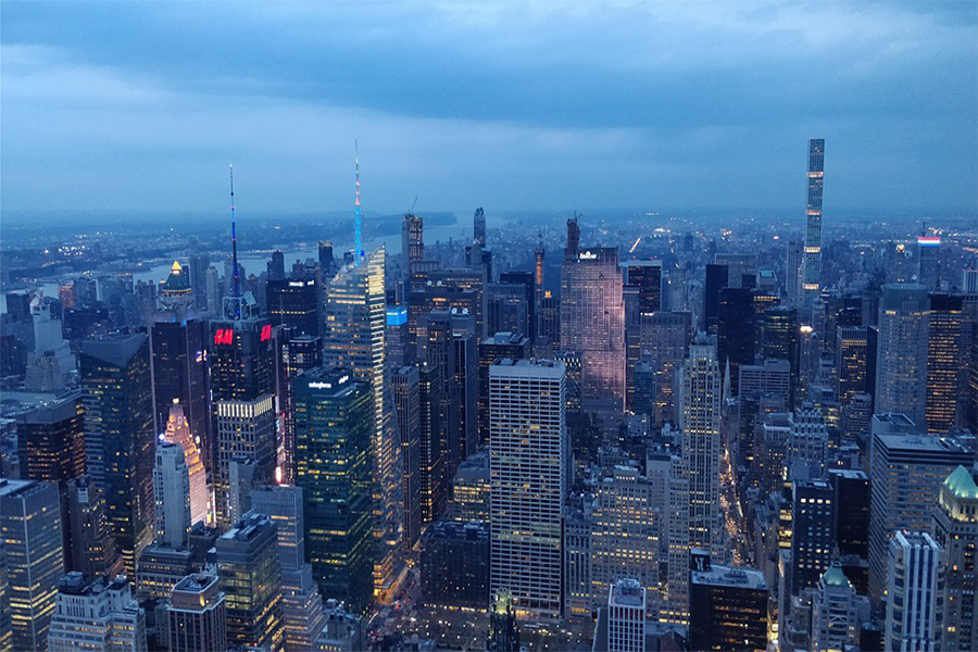 New York City skyline in Manhattan.
