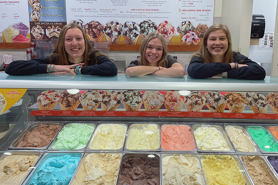 Sartell high school students work at a local ice cream store.