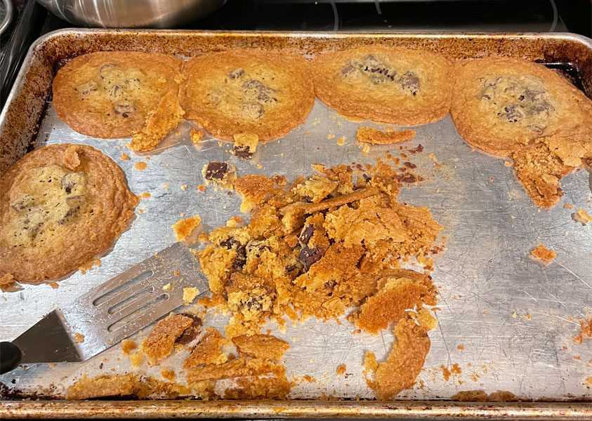 Some cookies stayed in tact, whereas some fell apart because there is no gluten in them.