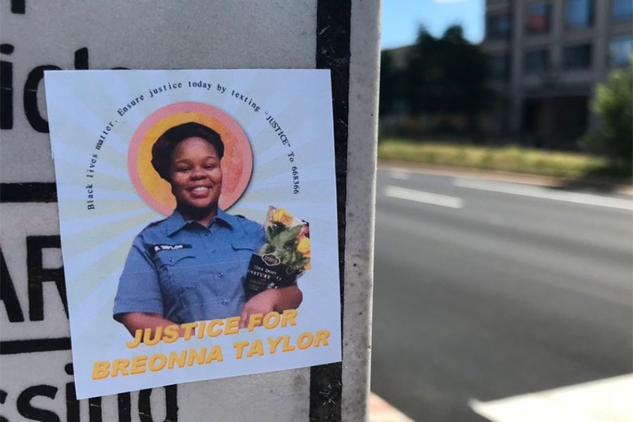 Breonna Taylor poster is calling for justice.