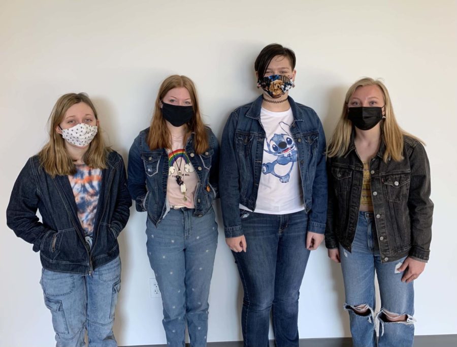 Block 1 painting class with the best double denim out of the students.
