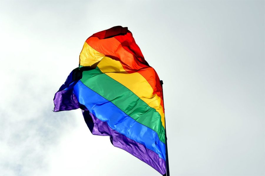 LGBT Flag Waving In The Sky
