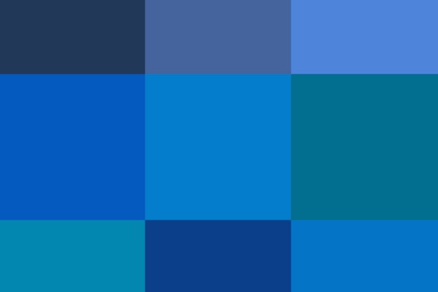 The color blue comes in many shades, tints, and hues.