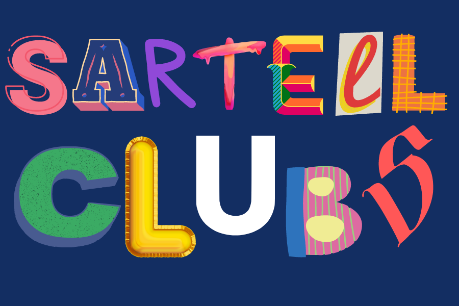 Colorful Sartell Sabres clubs graphic design 