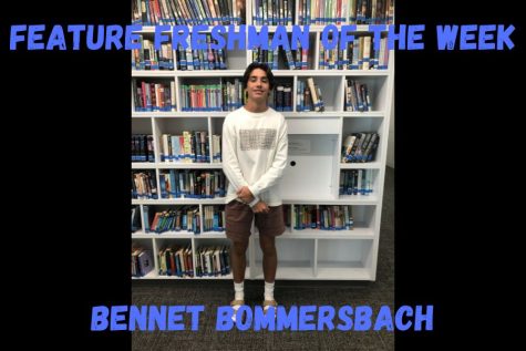 The first feature freshman of the week Bennett Bommersbach posing for the camera