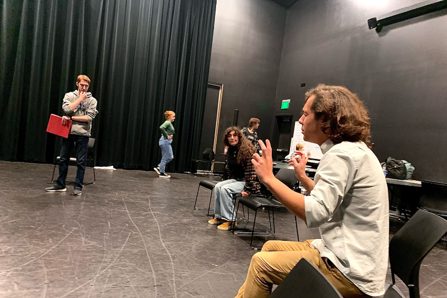 Students+rehearse+for+the+upcoming+performance+in+SHSs+Black+Box+theater.