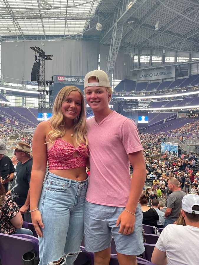 Mallory Appel (Senior) and Dylan Simones (Senior) spend time together at a concert.