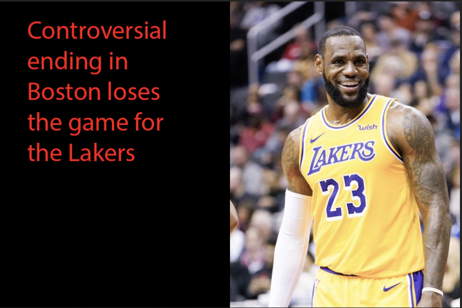 Lebron James plays for the Lakers and had a missed foul call on him which costed them the game.