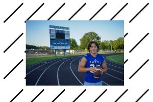 Donovan took his senior pictures on the Sartell football field. 