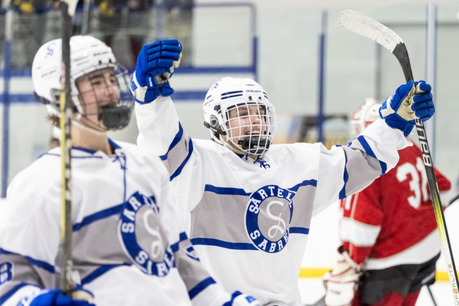 Senior+%28%2332%29+Gavin+Welsh+celebrating+after+a+goal+on+Thursday+night+vs.+the+Willmar+Warhawks.+Leaving+Sartell+with+a+1-0-0+standing.+Photo+by+Andrew+Ritter%2C+used+with+permission.