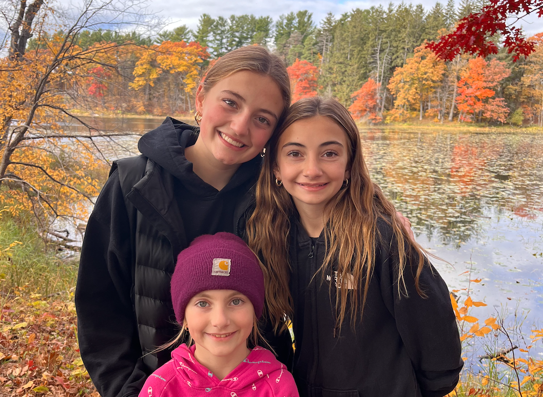 The Larcom sisters admire the fall colors at St. Johns University with their family. photo used with permission from Amelia Larcom