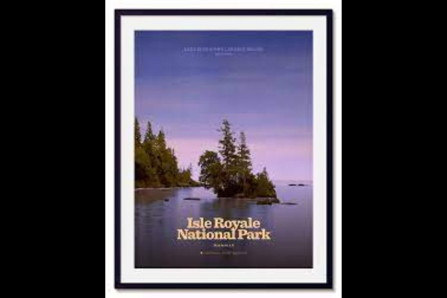 The beautiful Isle Royale National Park is located on the north shore of Lake Superior and is open between April through October. Isle Royale National Park by National Parks Posters is licensed under Creative Commons.

