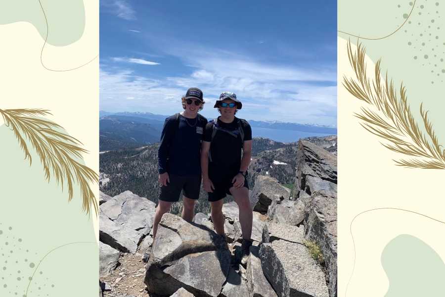 Connor and Noah at the peak of Mt. Rose after the challenging 5 mile hike and over 2,000 ft elevation change to the peak.