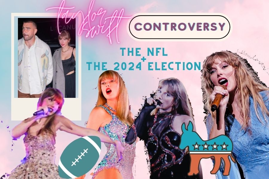 Taylor Swift is controversy from the media comes from a conspiracy about her involvement with the NFL and the 2024 election. (Photos via Flickr under the creative commons license)
