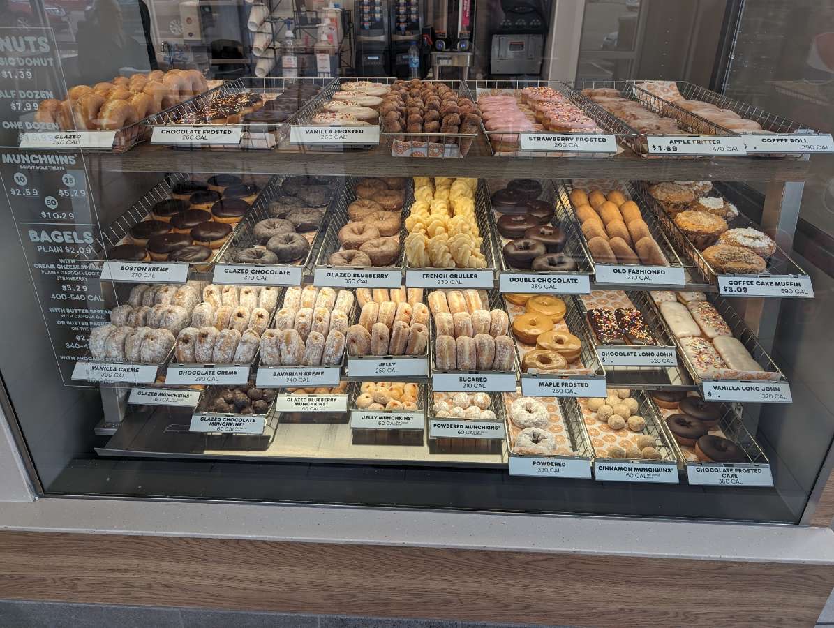 The+donut+selection+at+Dunkin+Donuts+is+huge+and+delicious%21+