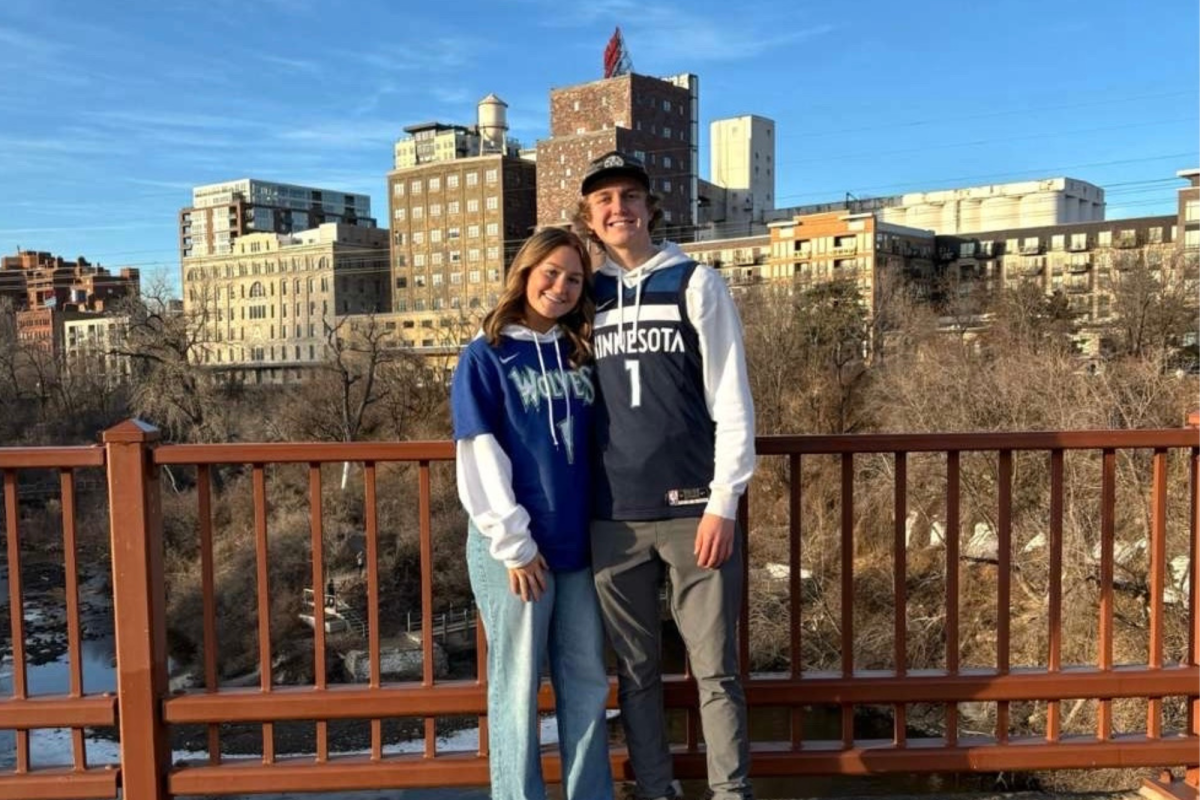 Ashton Kodet and Ellie Arduser go to the Minnesota Timberwolves game together. 
(Photo used with permission from Ellie Arduser) 