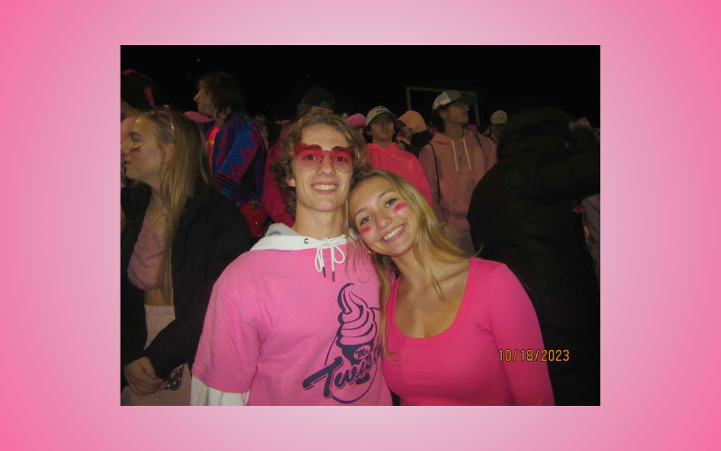 Ben and Lola love dressing up for football games. In this picture, they dressed in all pink for the game that raised money for cancer research! 