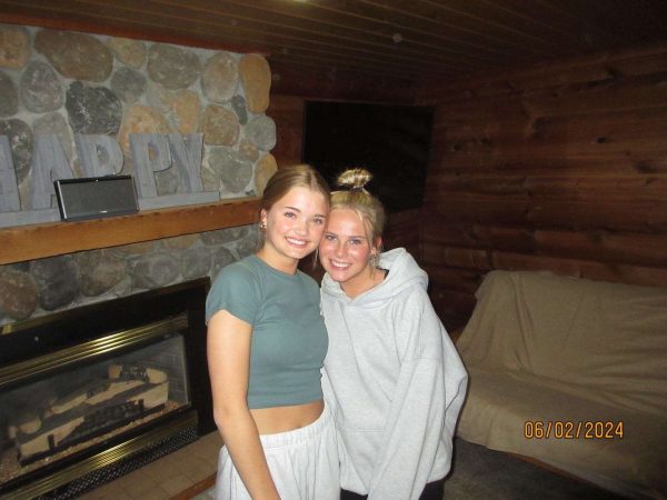 Maddie and Kalyn enjoyed their night at Kalyn's cabin this past spring.