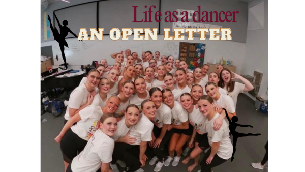 My team and I attend our annual Sartell Dance Show my sophomore year waiting for the show to begin. 