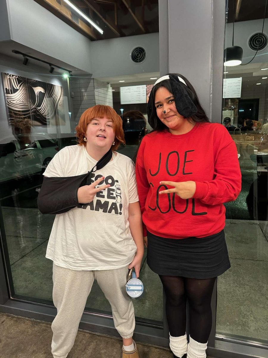 Sartell High School student Addie Mortensen dresses up as Rowley from Diary of a Wimpy Kid. 