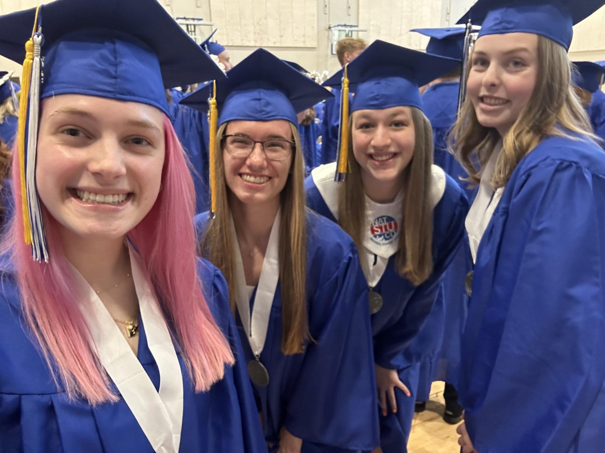 Isabelle and friends take a selfie after receiving their High School Diploma's at Graduation! (Photo used with permission from Isabelle Schlangen)