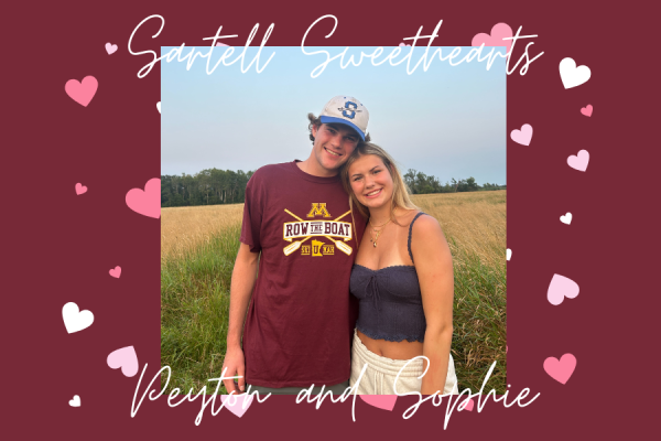 Peyton and Sophie pose together as they go on a walk through the fields of Sartell.