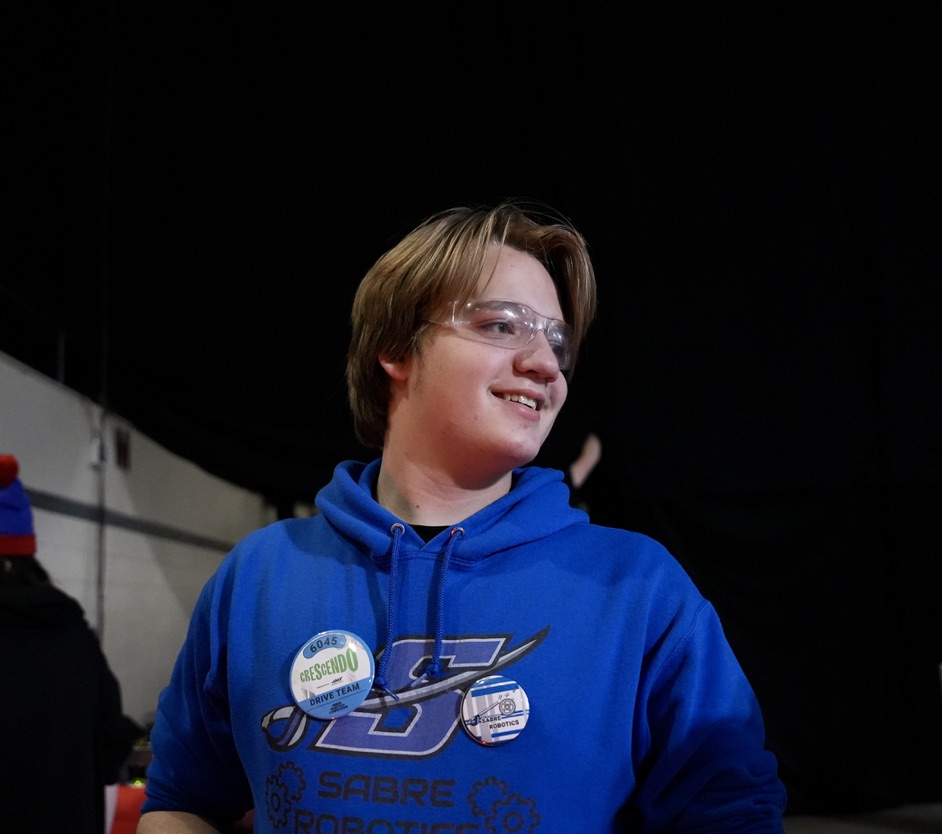 Quinn is a sophomore on the team and one of the team's drivers. (Photo used with permission from the 6045 Sabre Robotics Team) 