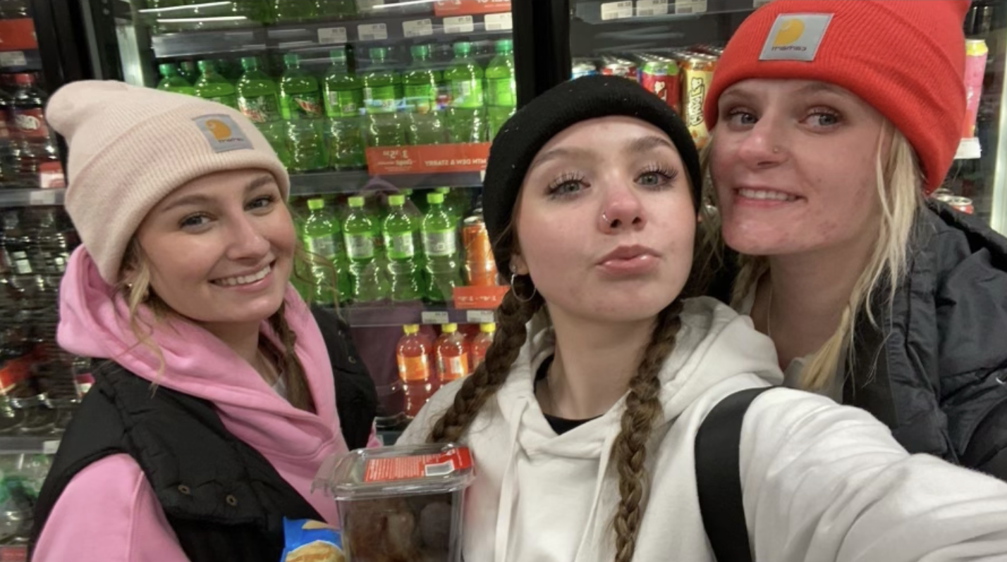 Maleah and some of her close friends getting food at Casey's after snowboarding. (Photo used with permission by Maleah Forberg)