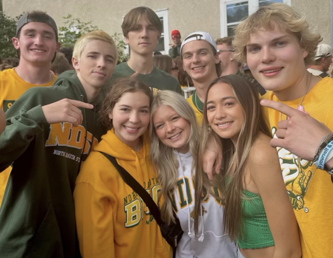 Tori and some friends show some school spirit during football season. (Photo used with permission by Tori Herold)