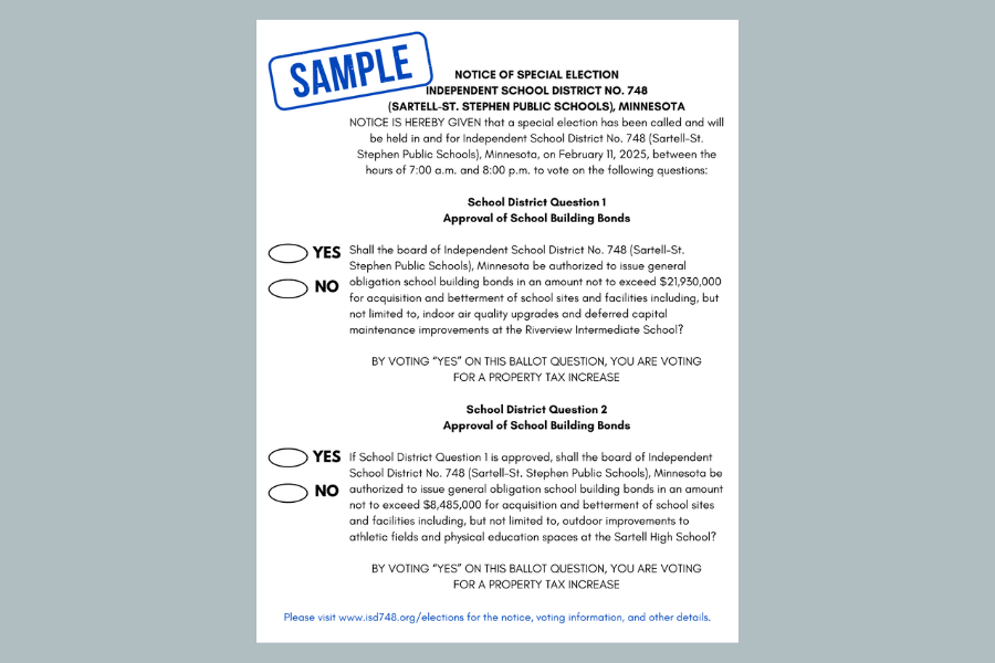 The Sartell School District has posted a Sample Ballot for the Upcoming Referendum on their district webpage.