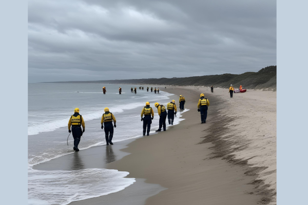 Authorities search for a missing girl on land, in the sea, and air. (Ai image from Canva)