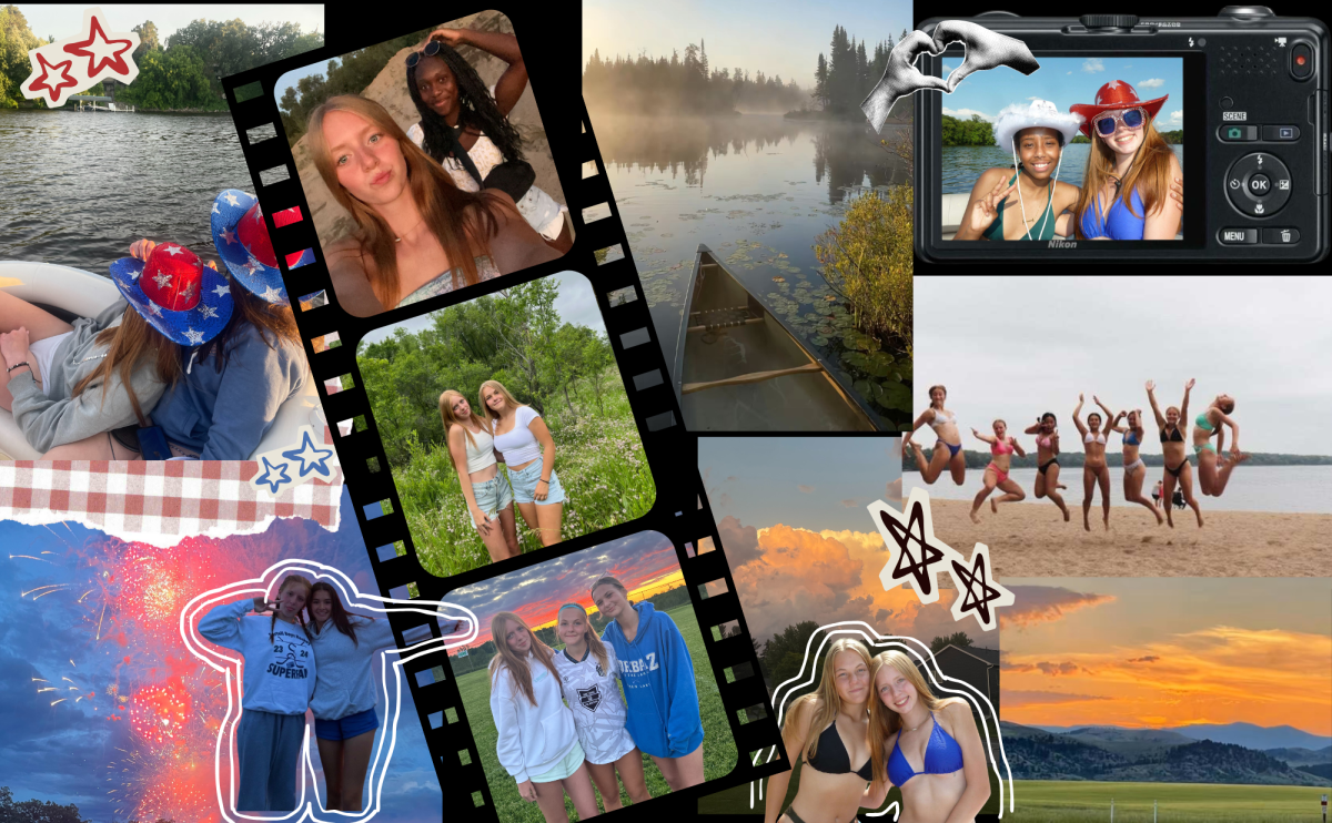 During the summer I spend my time with friends and in the outdoors. (Made in Canva)