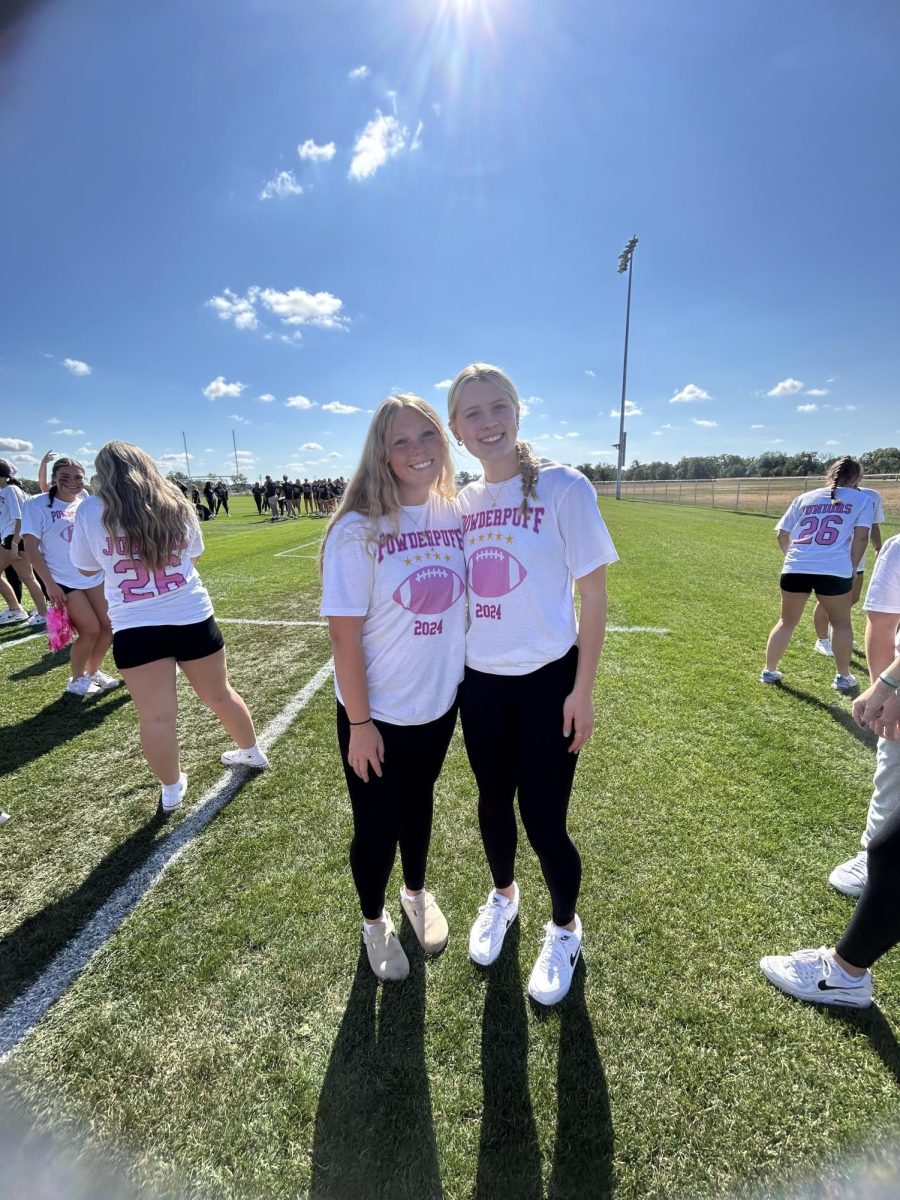 Rylee and Addie were expert cheerleaders at the powderpuff homecoming game last year! 