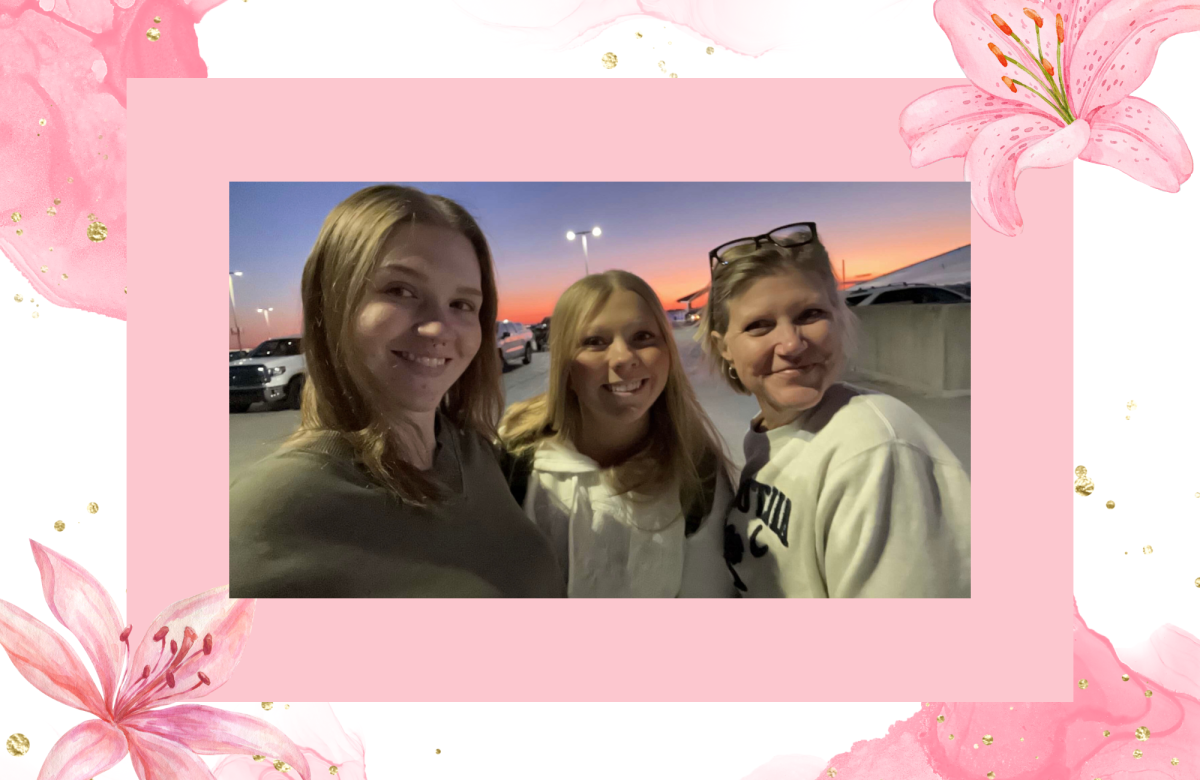 Senior Rylee Hahn, her sister Faith, and her mom Andrea, appreciate their time together. 