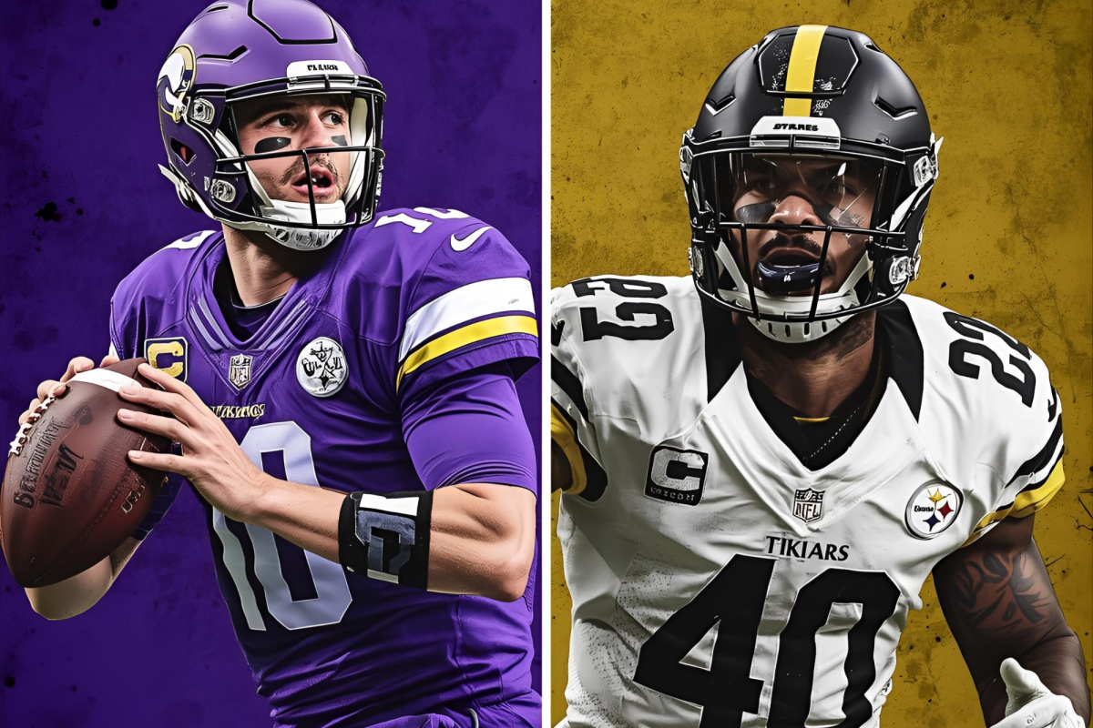 The Minnesota Vikings play the Pittsburgh Steelers in Dublin, Ireland. (Generated with Canva AI)