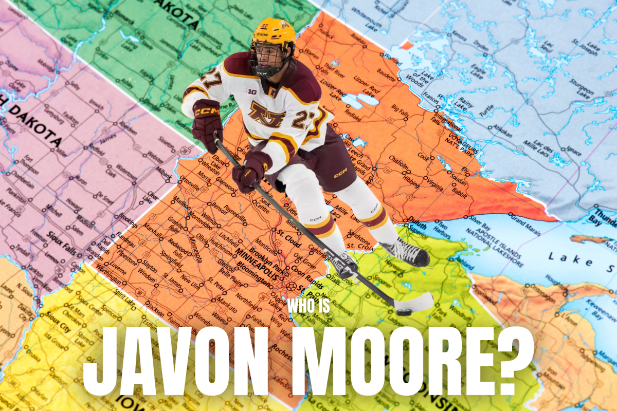 Tune in to this article to discover more about one of the standout players from the Gopher Hockey team. (Fair use photo from gohpersports.com; collage made in canva)