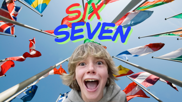 The "67" meme is bringing people together through language barriers. (Photo made using Canva)