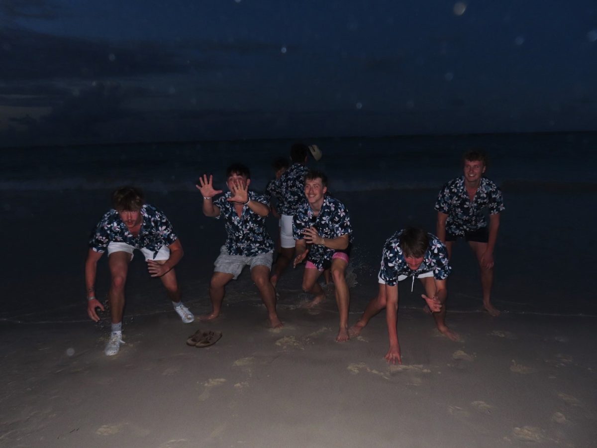 Some of the boys took a unique picture in a football formation. (Photo used with permission from Keegan)