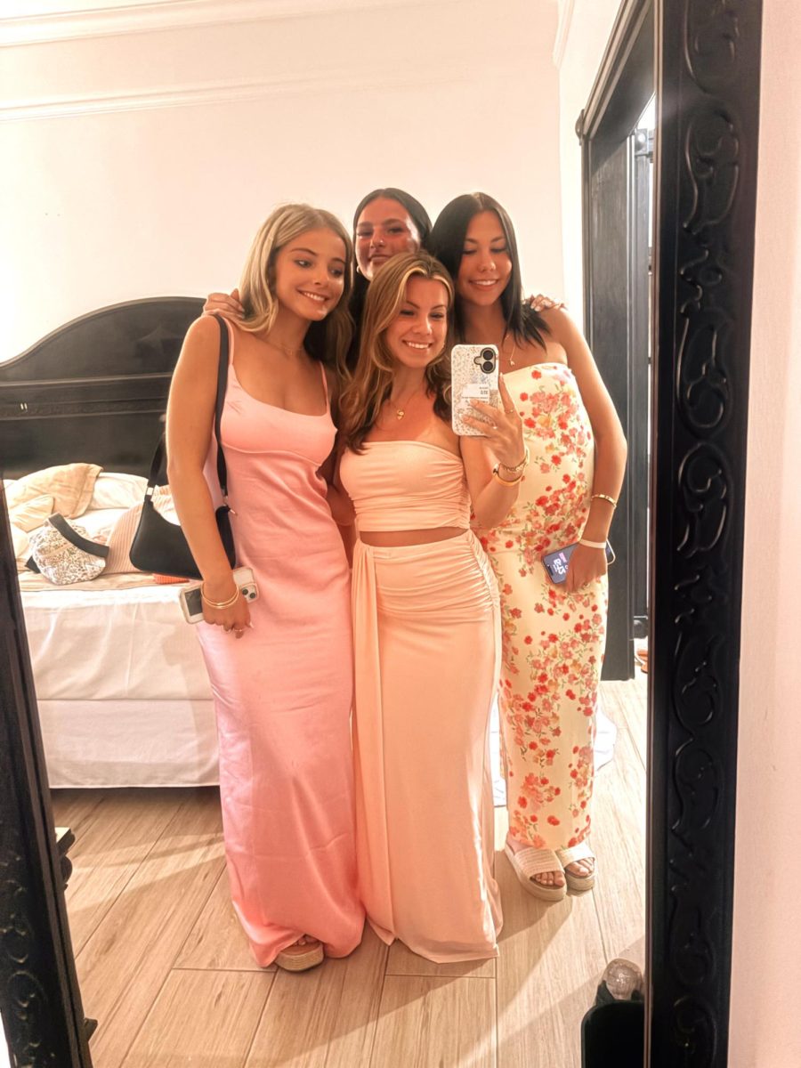My friends and I took a mirror selfie for pink night. (Photo used with permission from Ava)