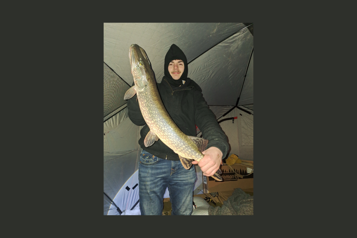 SHS senior Mark Hansen is an avid fisherman. Here, he caught a pike on Lake Little Rock. 