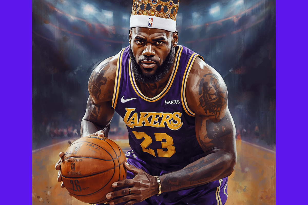LeBron James has been playing for 23 seasons, and was drafted in 2003.
(Image created with canva AI)